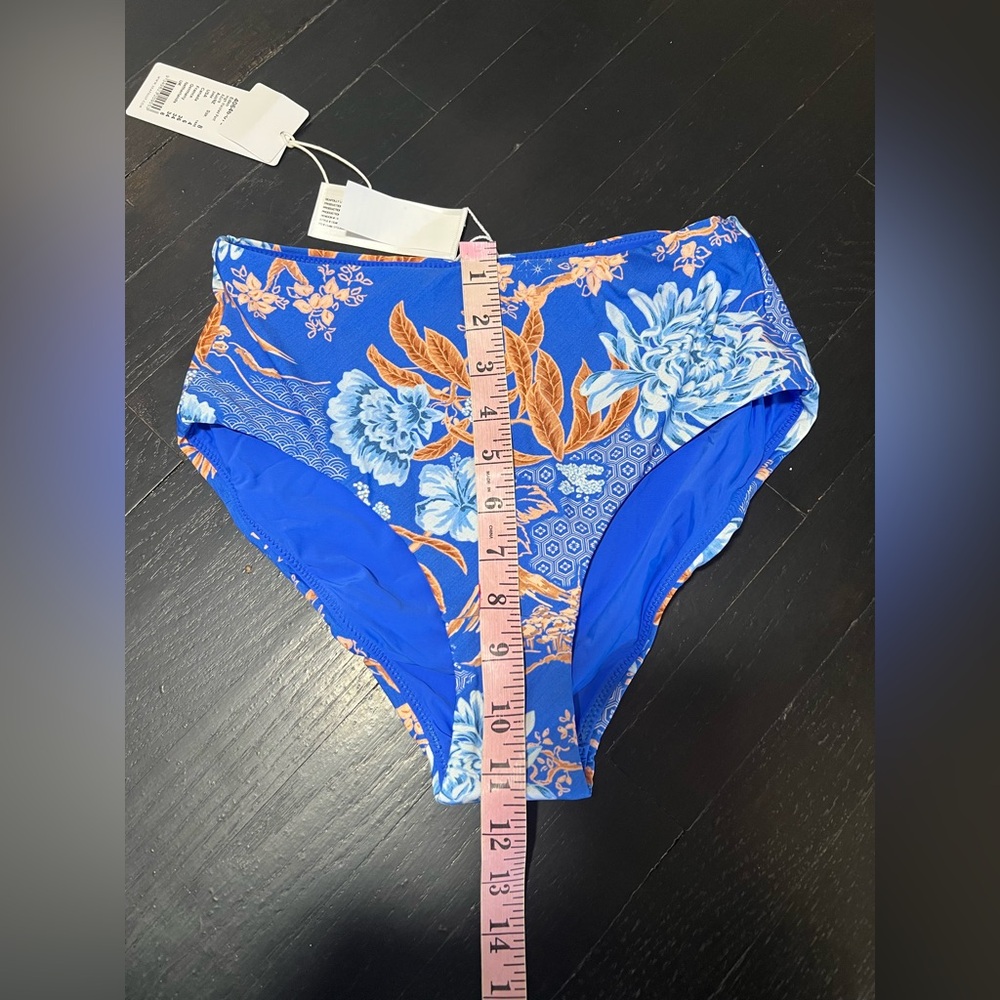 Seafolly Eden Blue High-Waisted Bikini Bottom size 8 - Picture 4 of 8